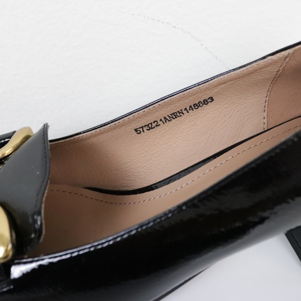 Anthropologie Bibi Lou Valencia Heeled Loafers Pumps Black Patent Leather 39 9 - Picture 6 of 10